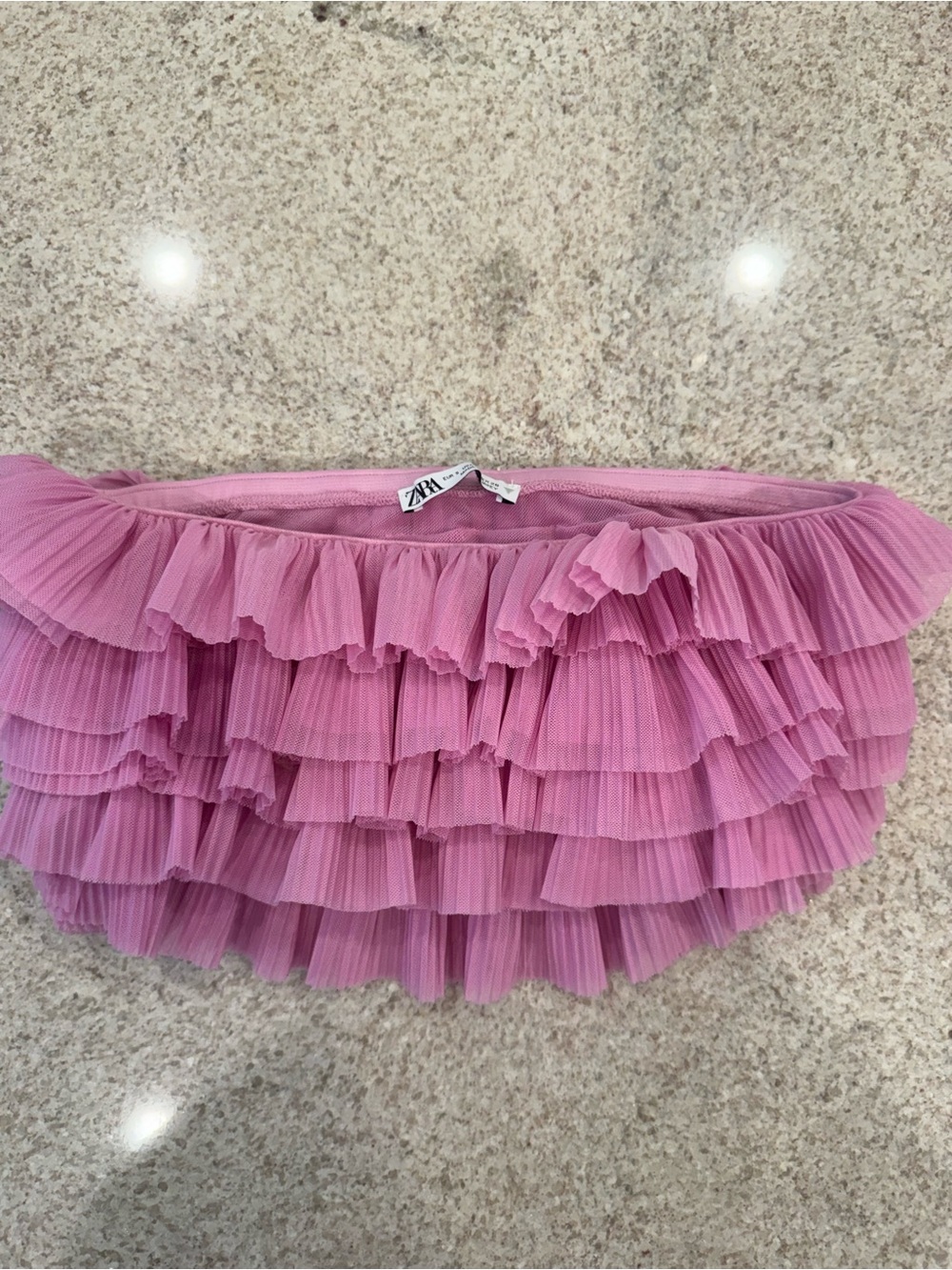 Zara Lavender Pink Tiered Tulle Mini Skirt